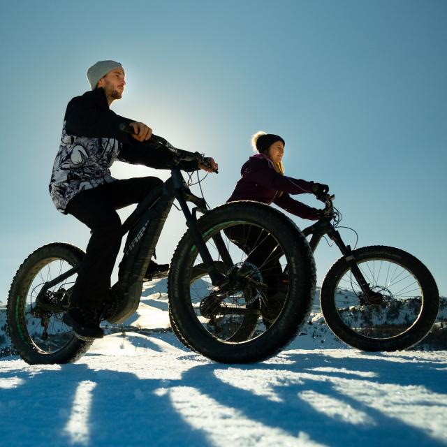 Balade en fat bike sur les crêtes du Soudet à l'espace nordique de la Pierre Saint-Martin