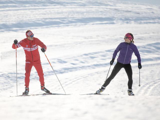 Ski de fond sur les pistes balisées à l’espace nordique de la Pierre Saint-Martin