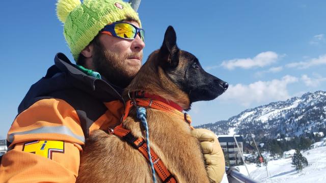 L'atelier de démonstration de recherche par un chien d'avalanche a lieu pendant les vacances scolaires