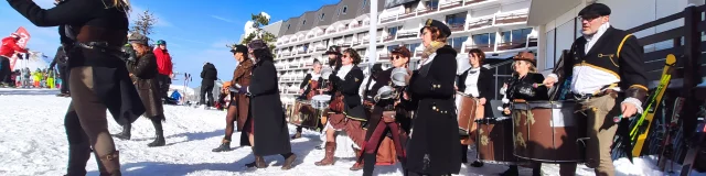 Animation musicale sur le front de neige de La Pierre Saint-Martin